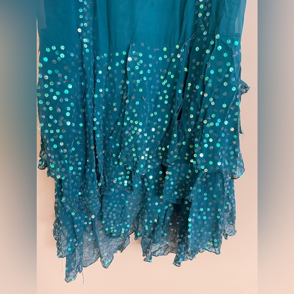 Bebe Silk Blended Sequin Mini Drop  Waist Dress Women Size L US - Picture 5 of 6